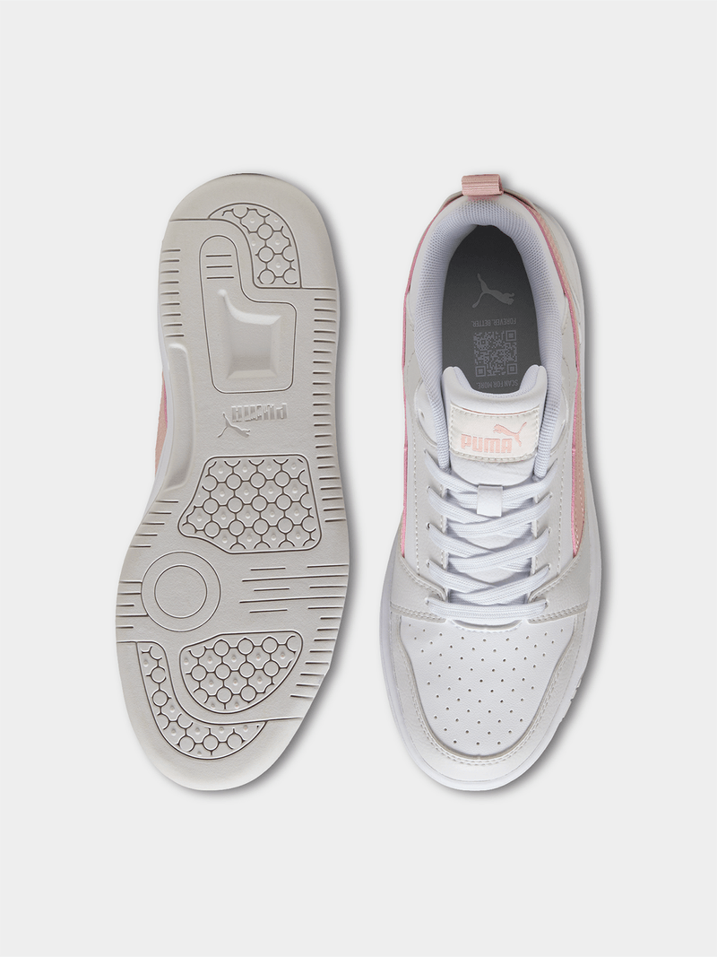 Puma Ladies Rebound V6 Low Shoes White/Rose Sneakers