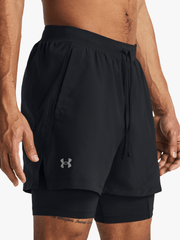 Under Armour Launch 5" 2-In-1 Shorts In Black