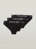 G-Star Raw Womens 3 Pack Black Briefs