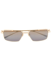Valentino Metal Rose Unisex Sunglasses In Light Gold