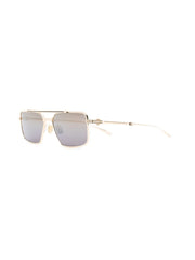 Valentino Metal Rose Unisex Sunglasses In Light Gold