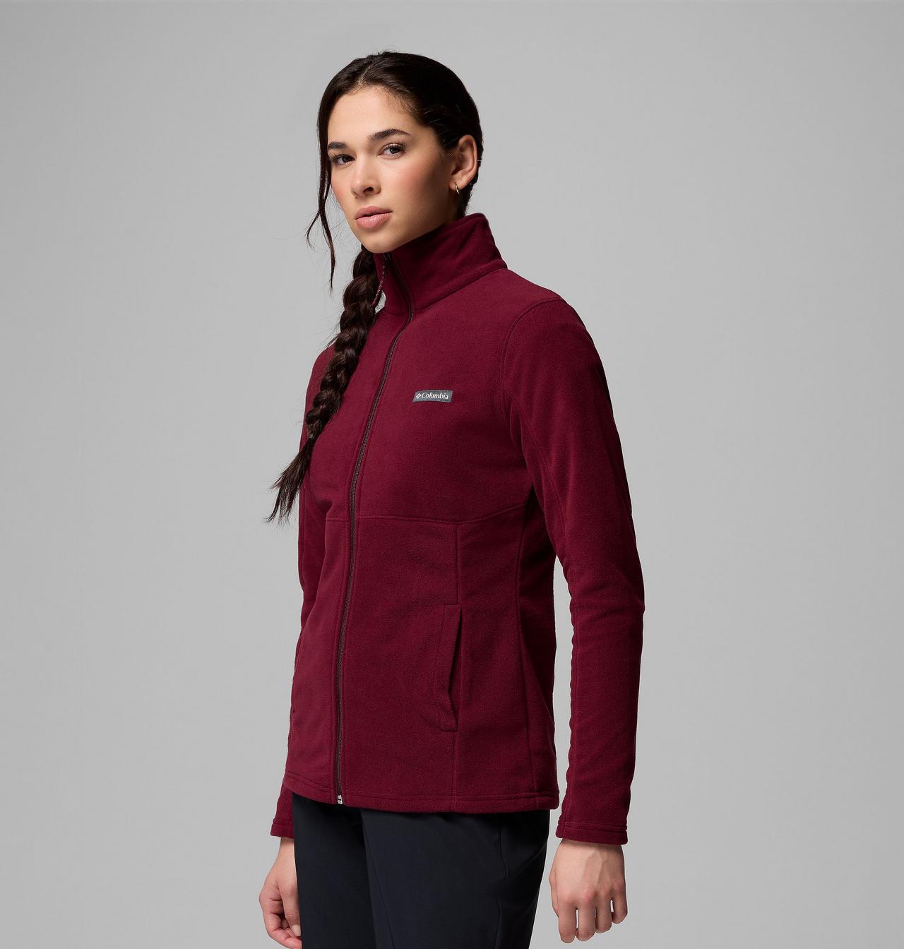Columbia Womens Basin Trail III Full Zip Jersey In Cherry