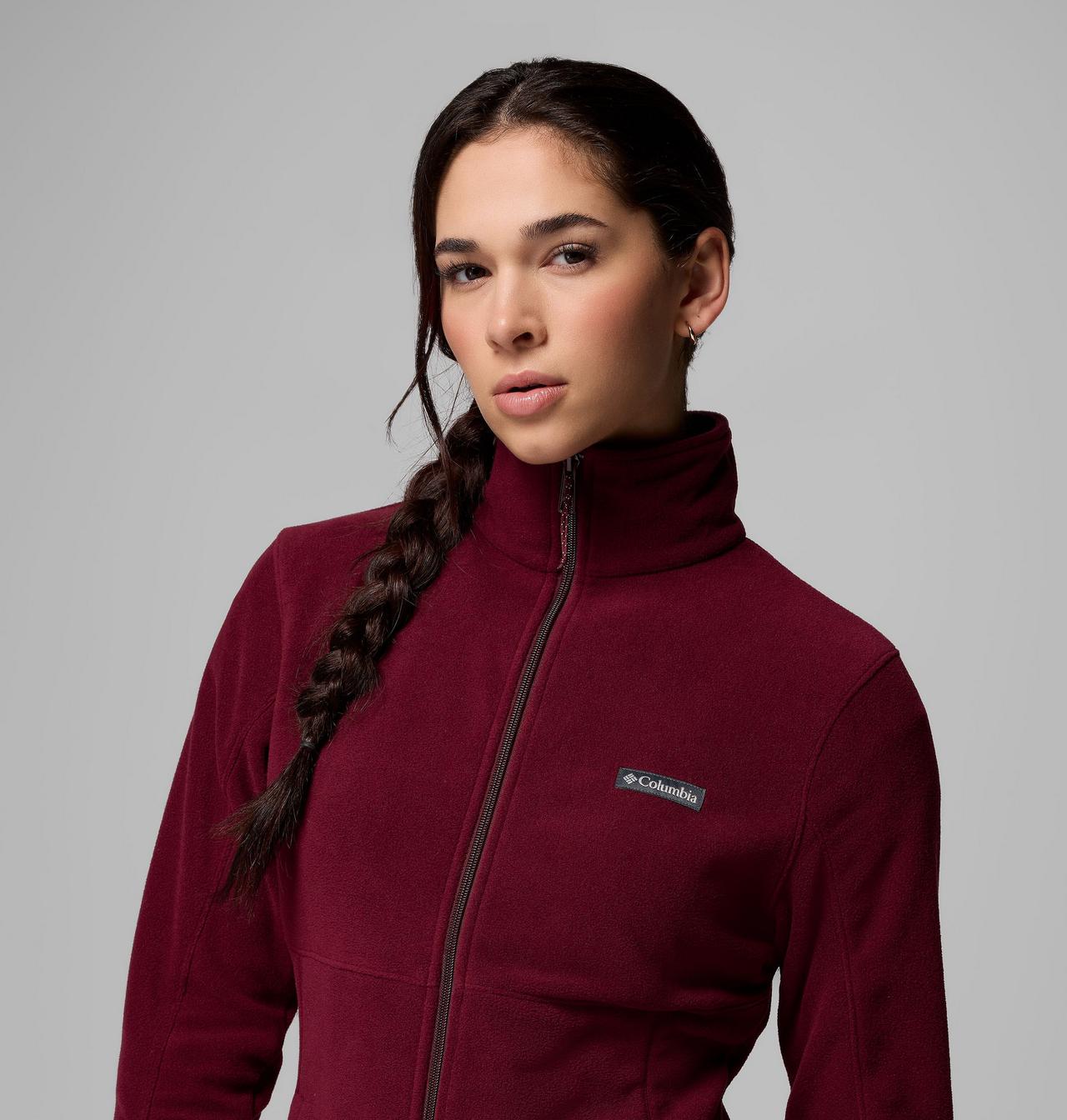 Columbia Womens Basin Trail III Full Zip Jersey In Cherry