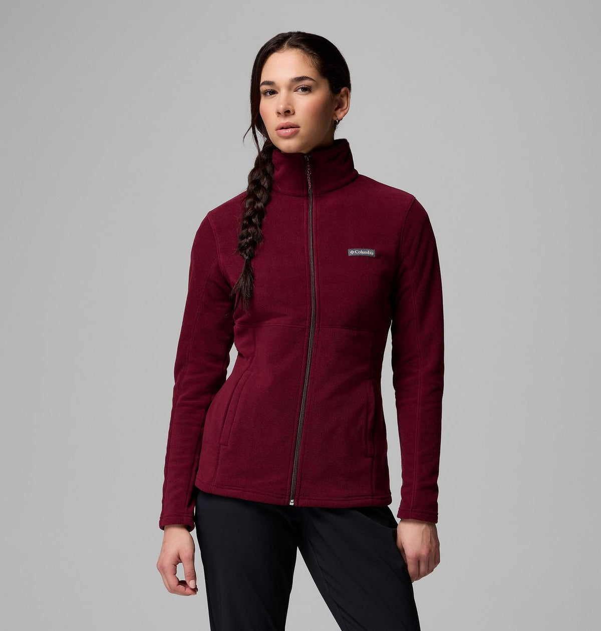 Columbia Womens Basin Trail III Full Zip Jersey In Cherry