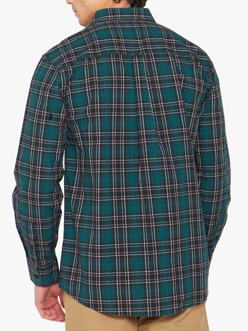 Jeep Long Sleeve Yarn Dyed Check Shirt In Green