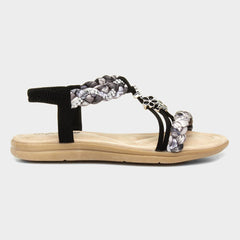Foot Flex Ladies Sandals In Black