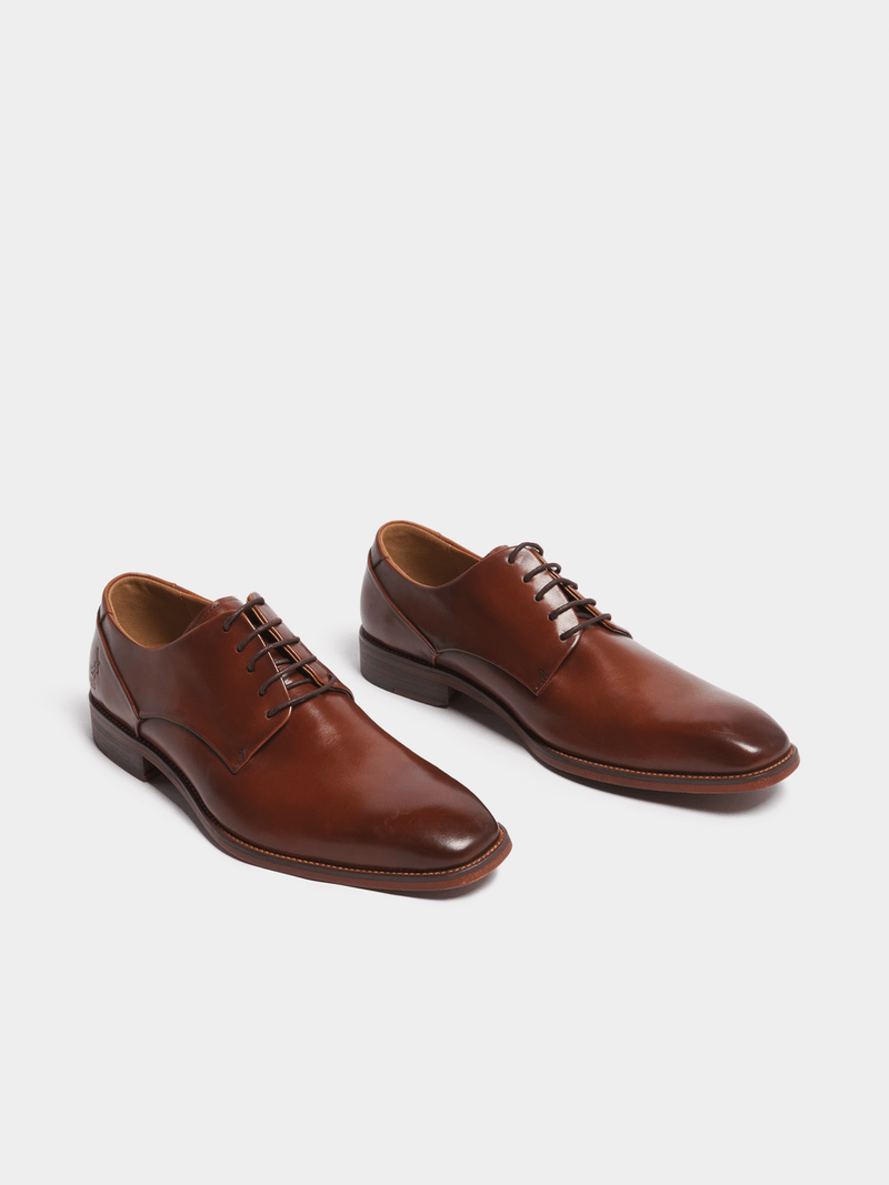 Polo Mens Tan Panelled Gibson Lace Up