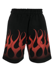 Vision Of Super Vs00479 Shorts With Red Flames Black