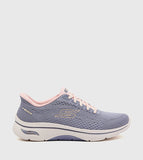 Skechers Womens Go Walk Arch Fit Shoes In Purple