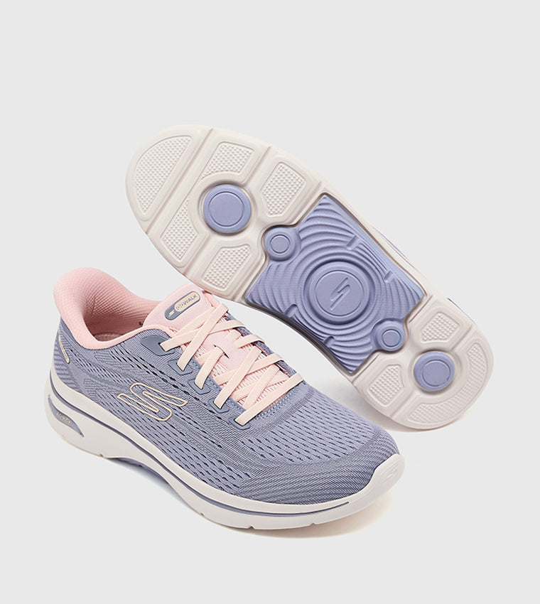 Skechers Womens Go Walk Arch Fit Shoes In Purple