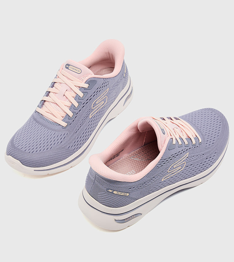 Skechers Womens Go Walk Arch Fit Shoes In Purple