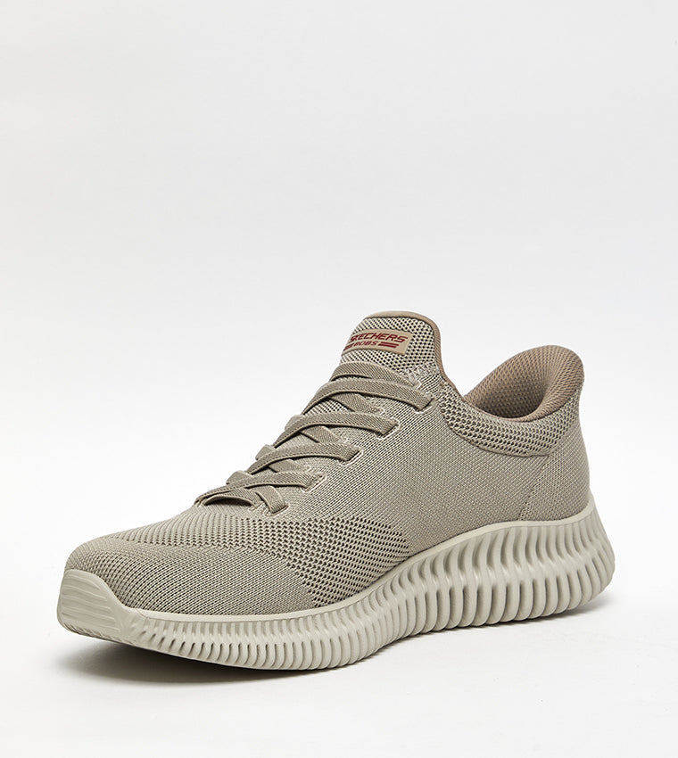 Skechers Mens Bobs Geo Lite Shoes In Taupe