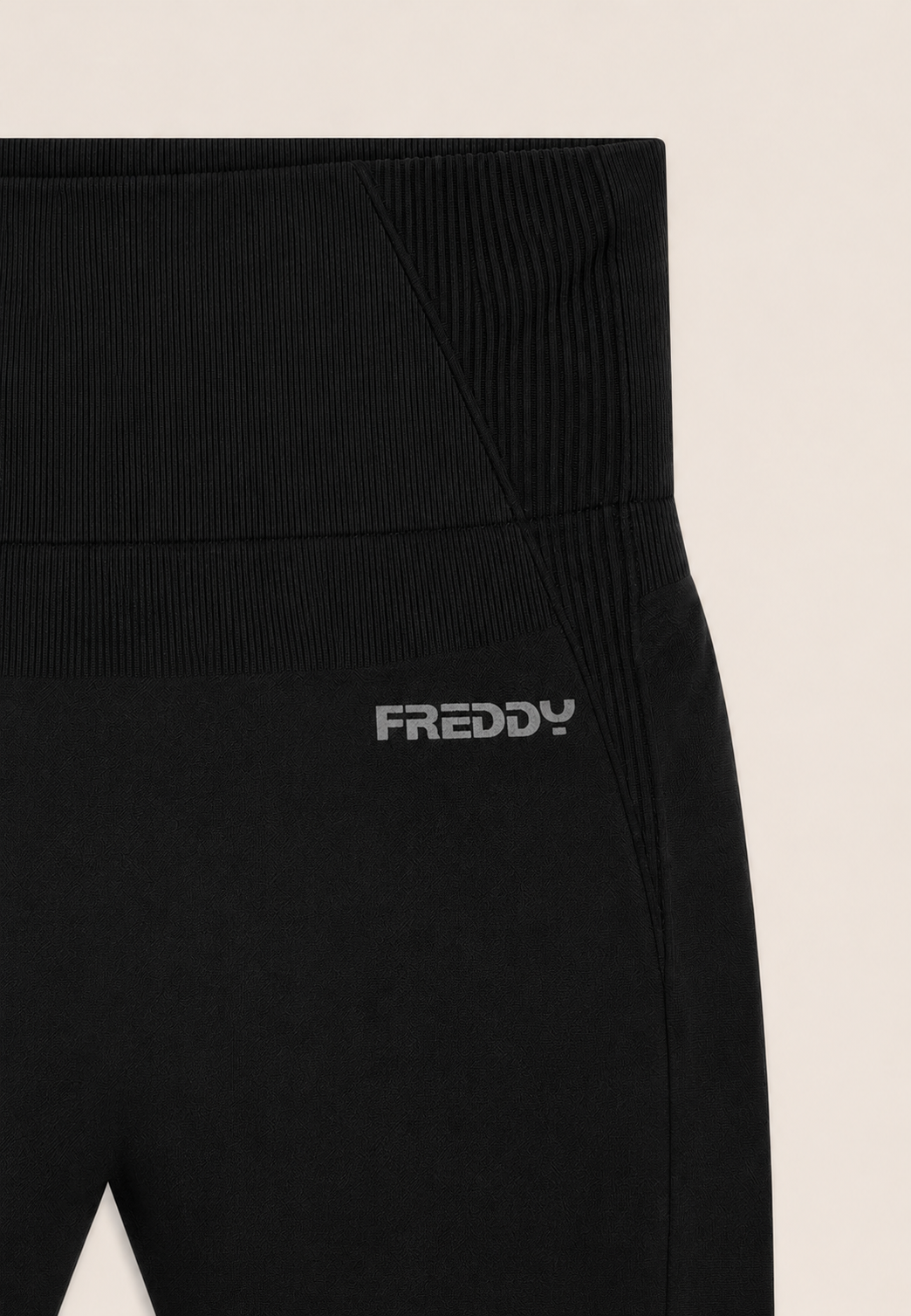 Freddy Womens Knitted Seamless 7/8 Leggings High Waist In Black