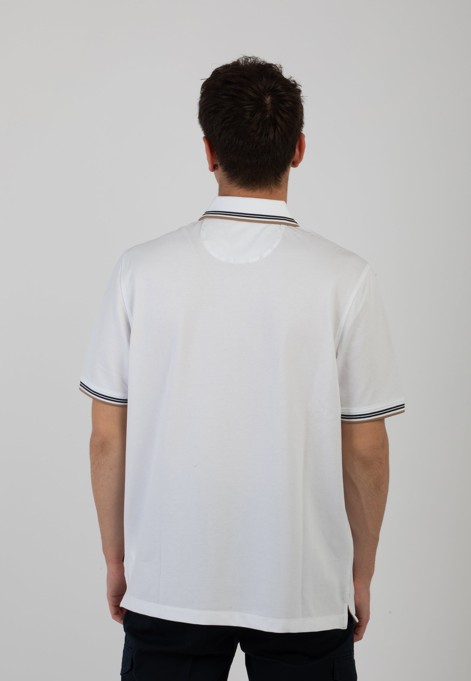 Bugatti 8150 75031C Mens White Short Sleeve Polo