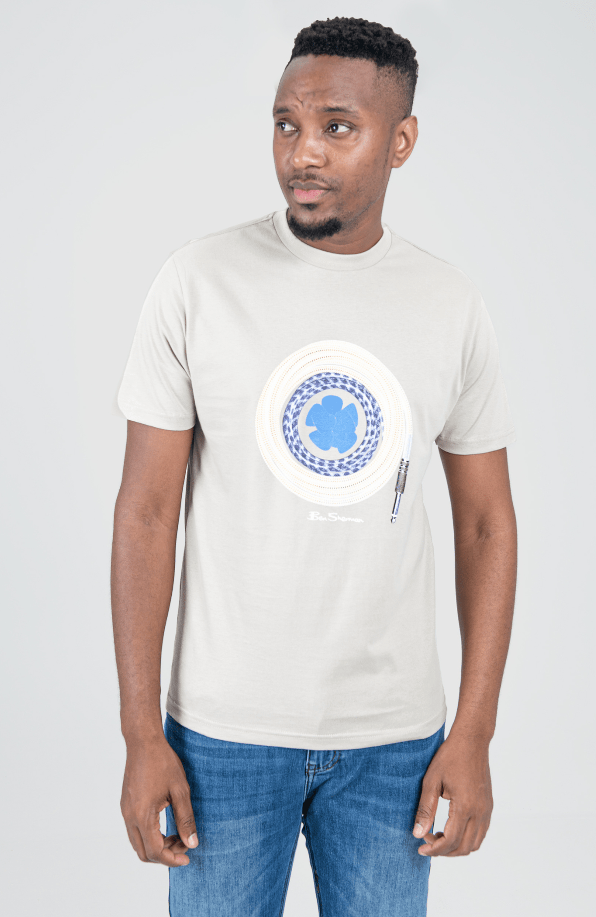 Ben Sherman Mens Guitar Lead T-Shirt Grey