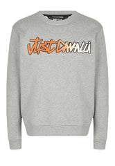 Just Cavalli Mens Patch Crew Neck Sweatshirt In Grey