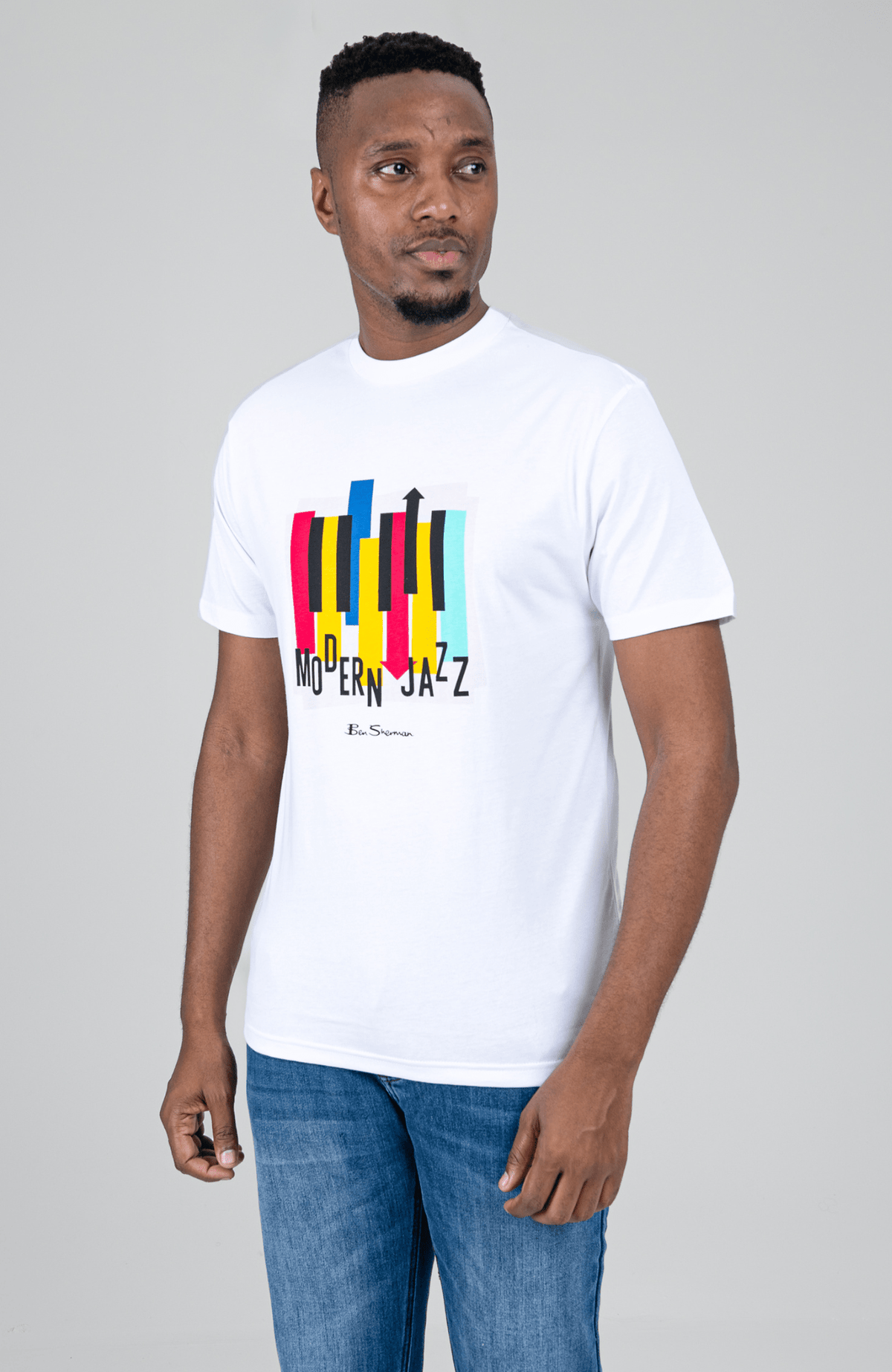 Ben Sherman Mens Modern Jazz T-Shirt White