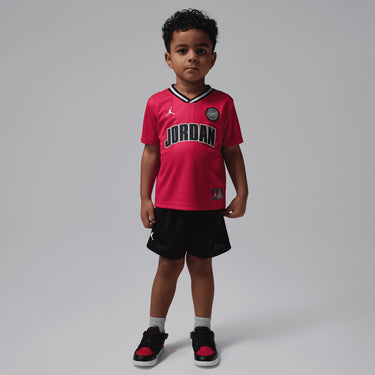 Jordan Boys MJ Sport Jersey Mesh And Short set In Black And Red