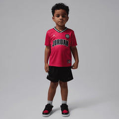Jordan Boys MJ Sport Jersey Mesh And Short set In Black And Red