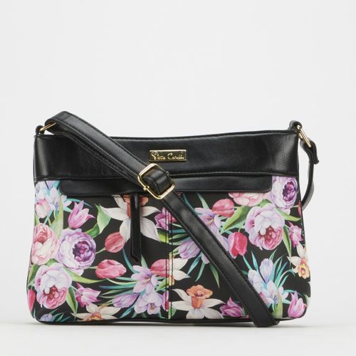 Pierre Cardin Aaliyah Floral Crossbody Bag Black