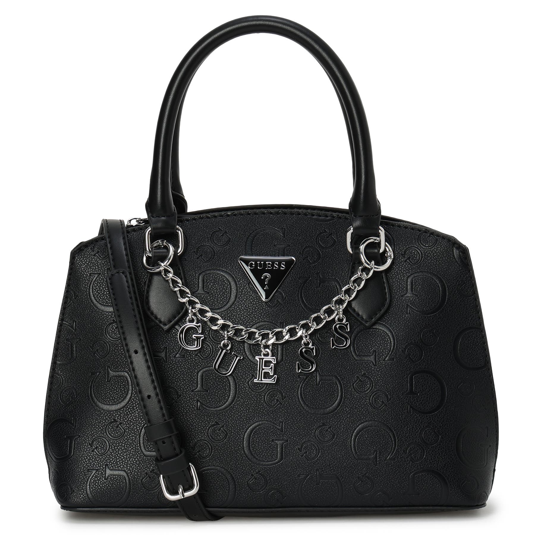 Guess Womens Jeanine Satchel In Black