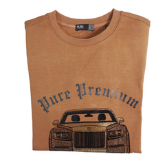 Pure Premium Mens Rico Rust Multi Sweater