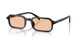 Emporio Armani Mens Rectangle Full Rim Sunglasses In Black/Orange