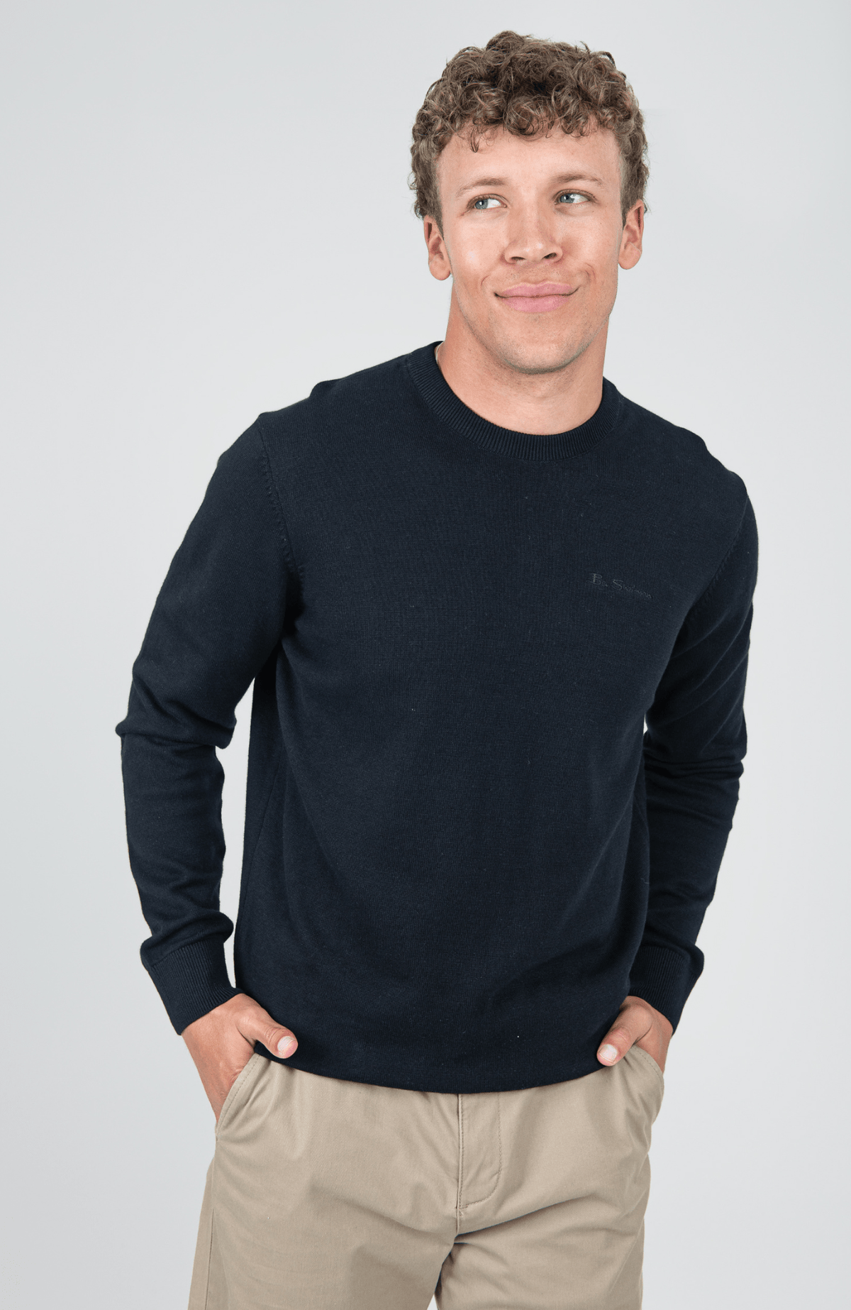 Ben Sherman Black Knit Crew Neck