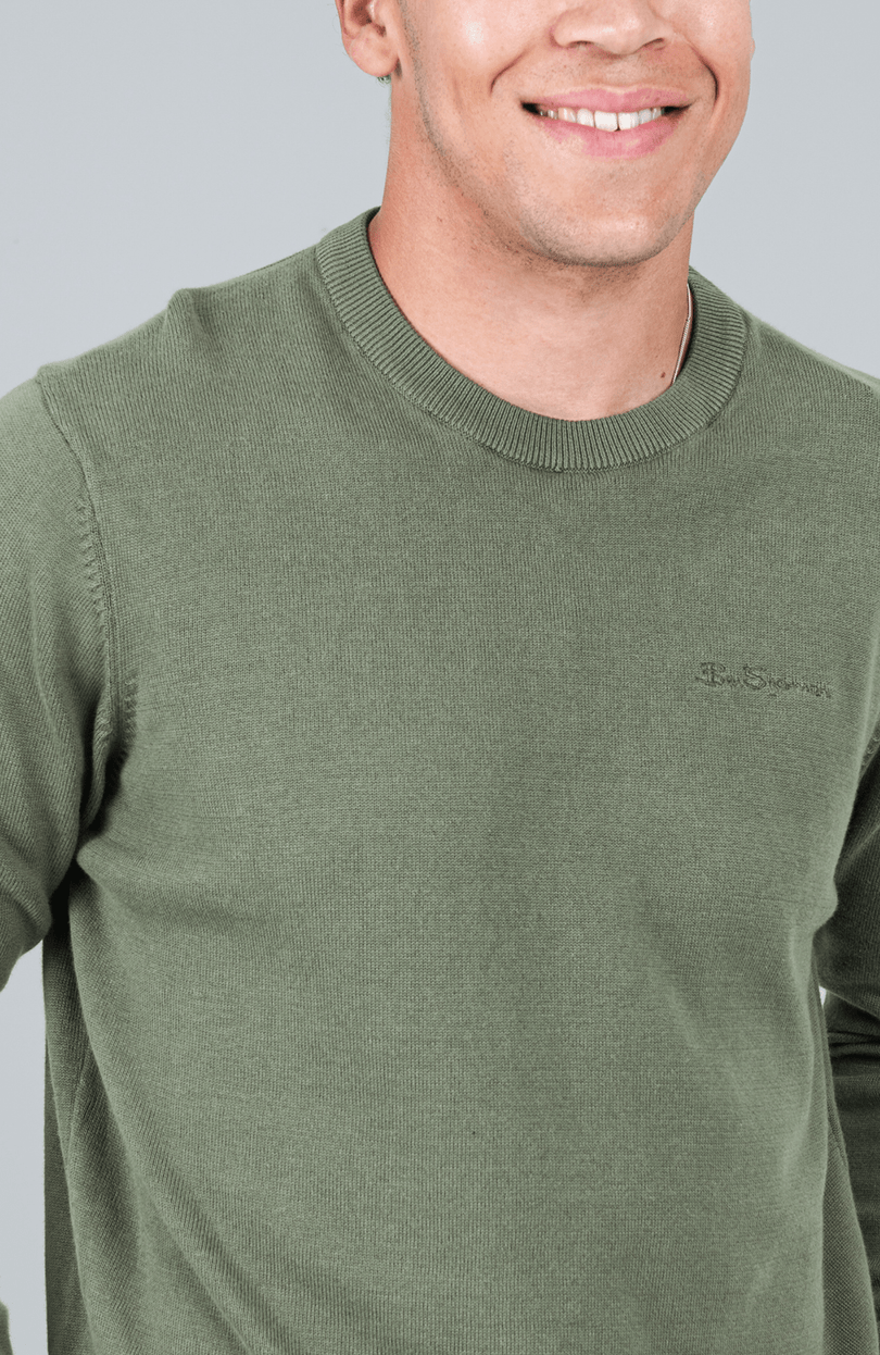 Ben Sherman Knit Crew Neck Olive Night