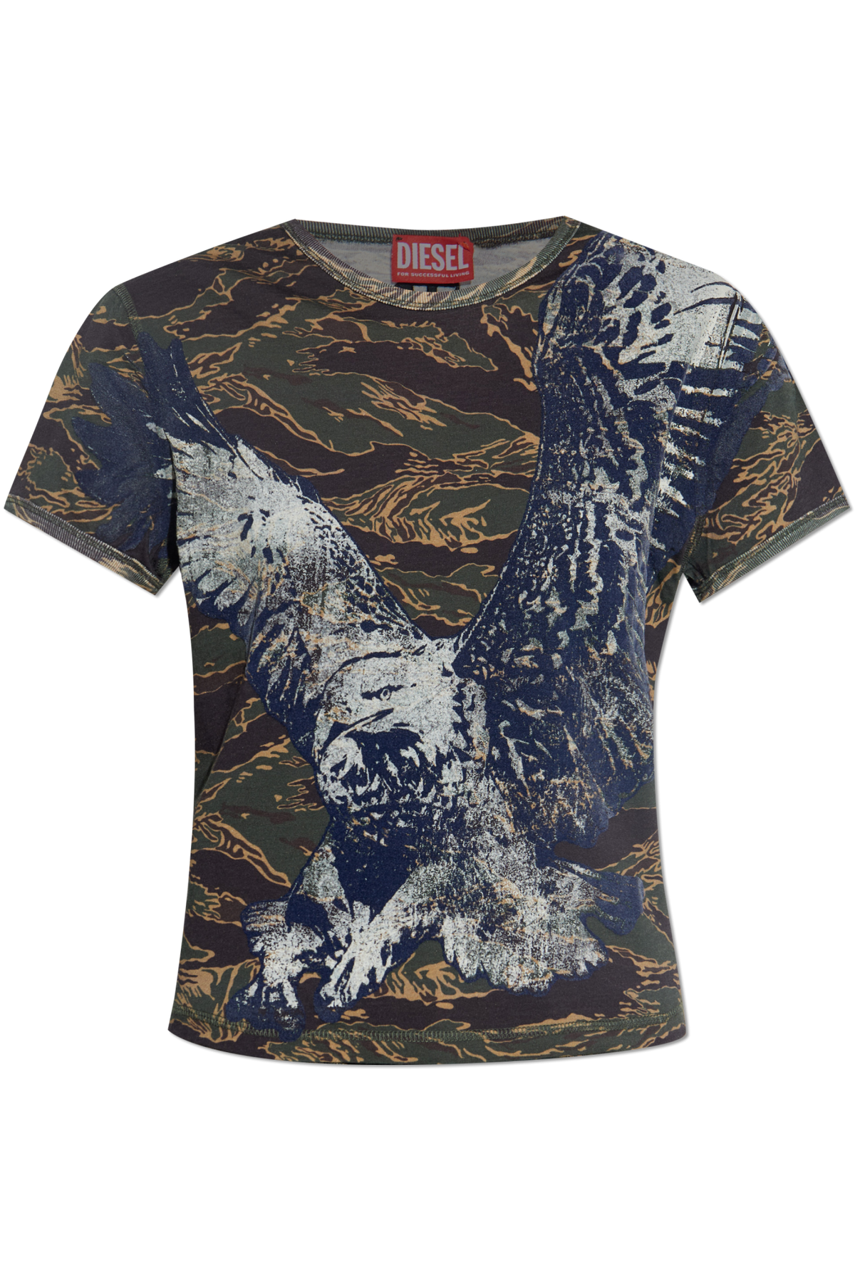 Diesel Ladies T-Uncutie-Long T-Shirt In Multicolour