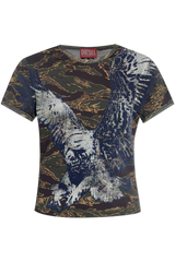 Diesel Ladies T-Uncutie-Long T-Shirt In Multicolour