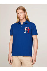 Tommy Hilfiger Mw348420 Mens Bagde Reg Polo Shirt Blue