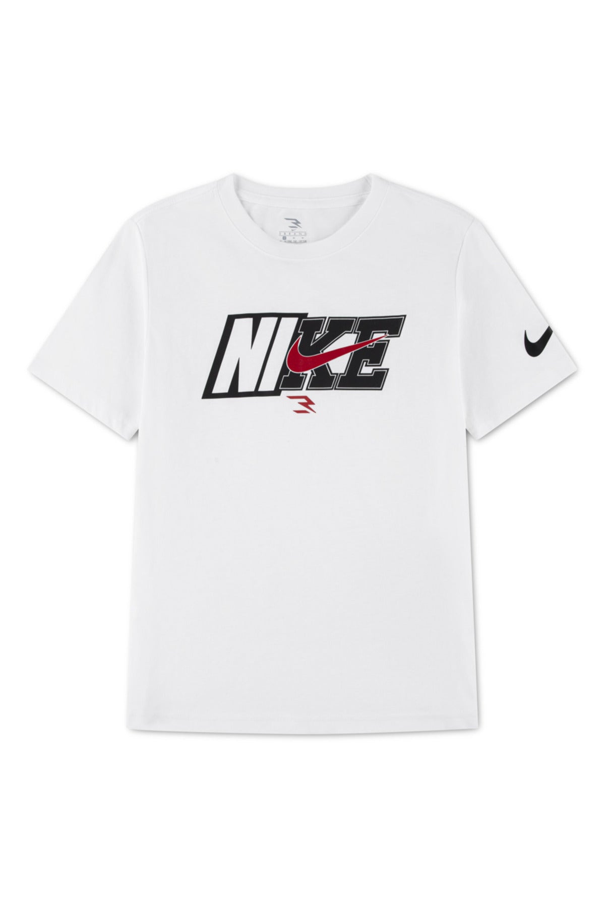 Nike Boys Spliced Swoosh T-Shirt In White