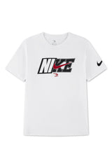 Nike Boys Spliced Swoosh T-Shirt In White