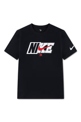Nike Boys Spliced Swoosh T-Shirt In Black