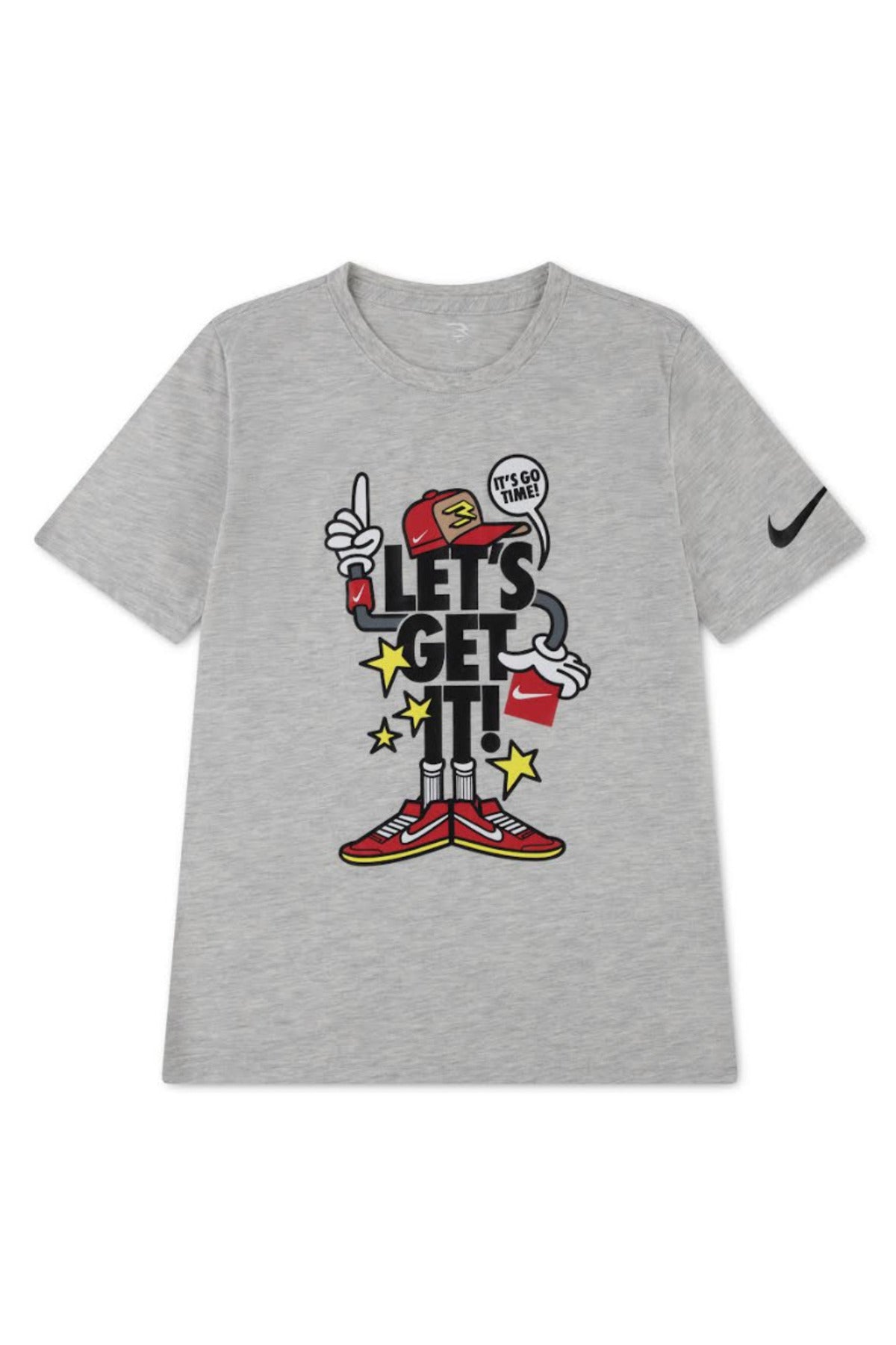 Nike Boys Lets Get It Capmando T-Shirt In Grey Heather