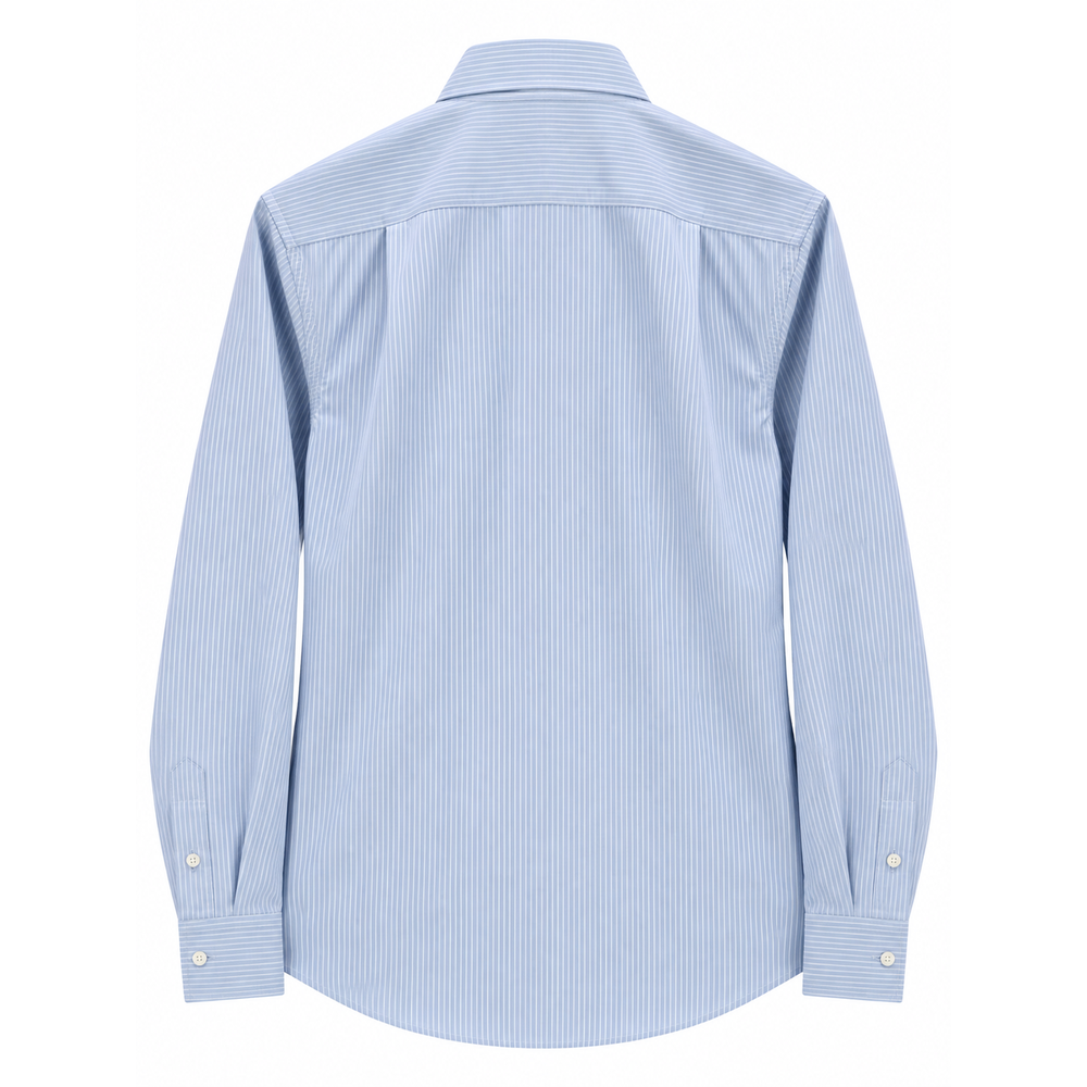 Polo Mens Long Sleeves Plain Stripe Shirt In Blue