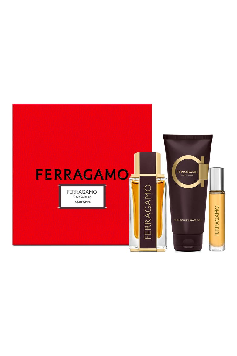 Ferragamo Spicy Leather 3 Piece Edp Gift Set For Men