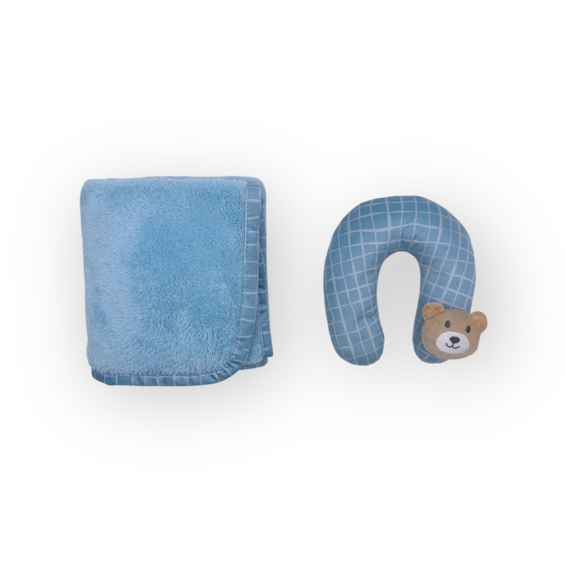 Mother's Choice Softcoral Fleece & Pillow Set In Blue