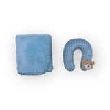 Mother's Choice Softcoral Fleece & Pillow Set In Blue