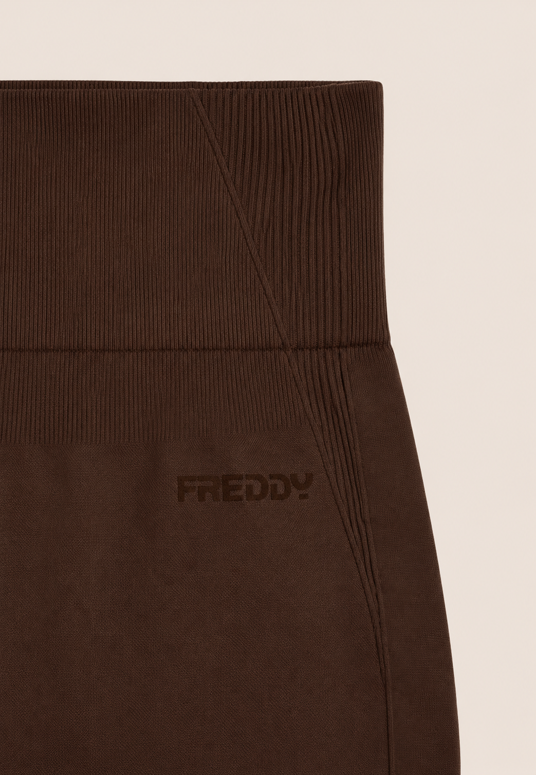 Freddy Womens Knitted Seamless Legging Short In Brown