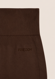 Freddy Womens Knitted Seamless Legging Short In Brown