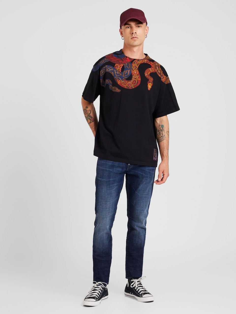 Just Cavalli Mens Meduim T-Shirt In Black