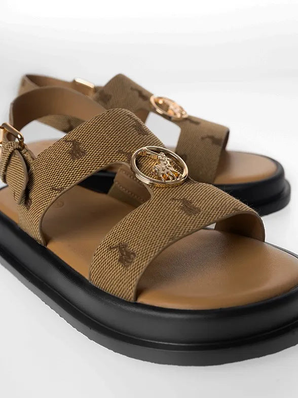 Polo Kids Moulded Trim Sandals In Stone