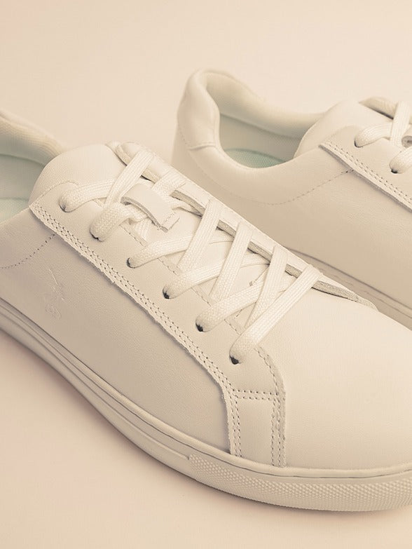 Polo Mens Classic Leather Sneakers In White