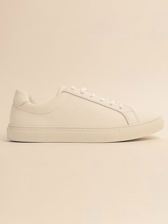Polo Mens Classic Leather Sneakers In White