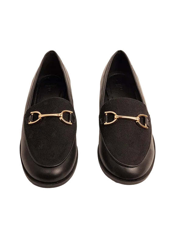 Polo Womens Jacquard Monogram Loafer In Black