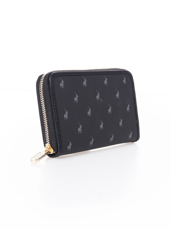 Polo Iconic Medium Zip Around Purse In Black