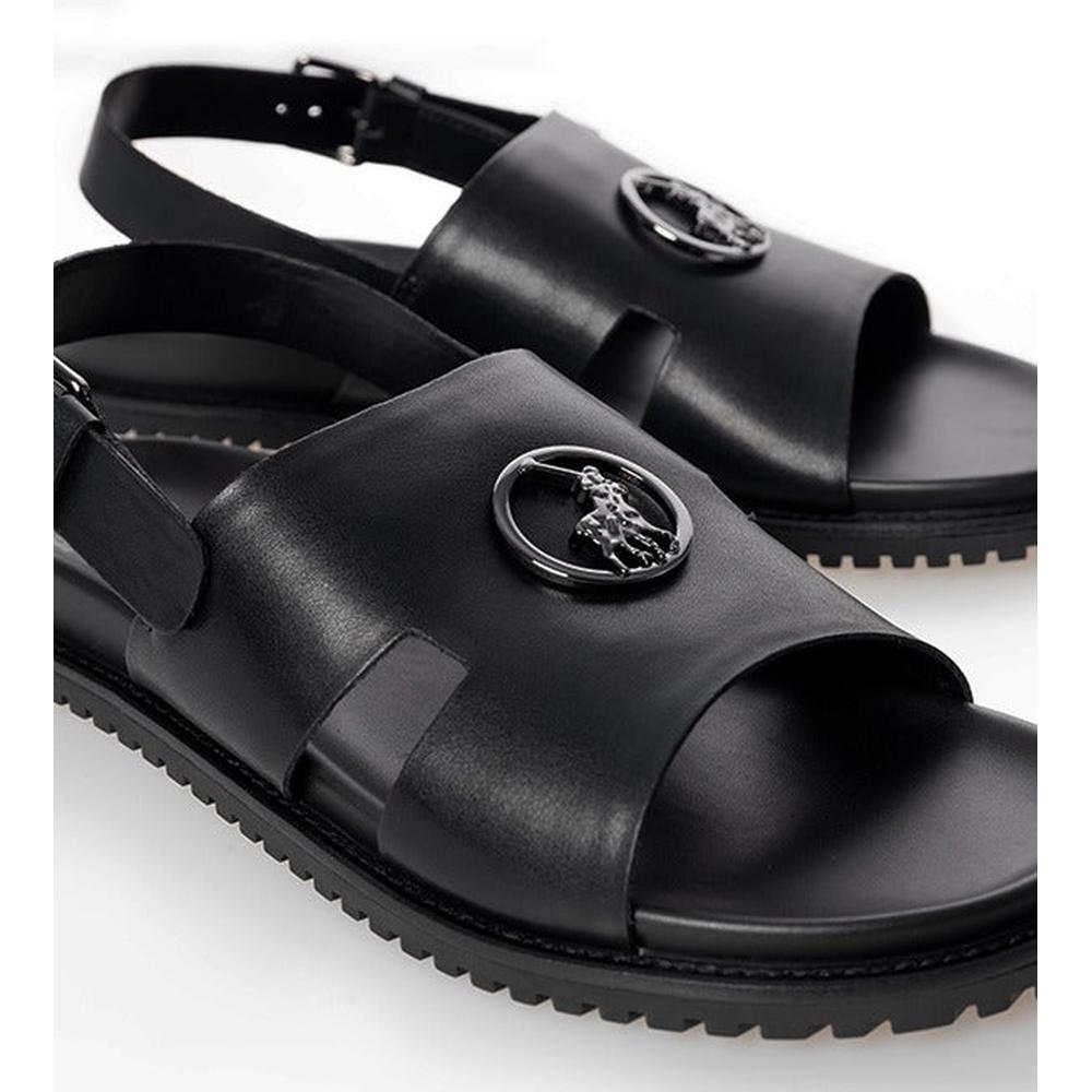 Polo Mens Moulded Leather Trim Sandals In Black