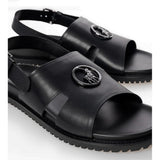 Polo Mens Moulded Leather Trim Sandals In Black